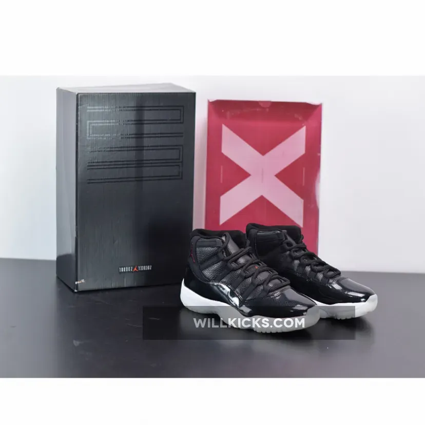 Air Jordan 11 Retro '72-10' Black/Gym Red-White 378037-002 / blacked out jordan 11