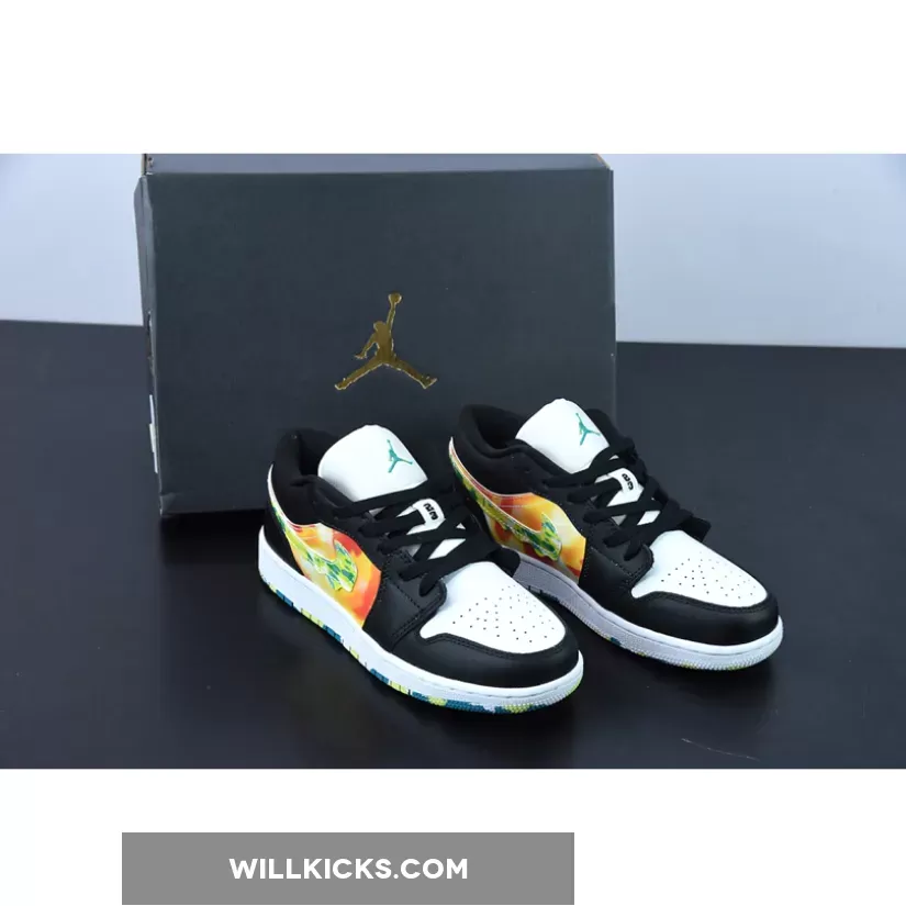 Air Jordan 1 Low 'Tie Dye' Black/White-Multi DJ6252-038 #nike air jordan 1 low tie dye
