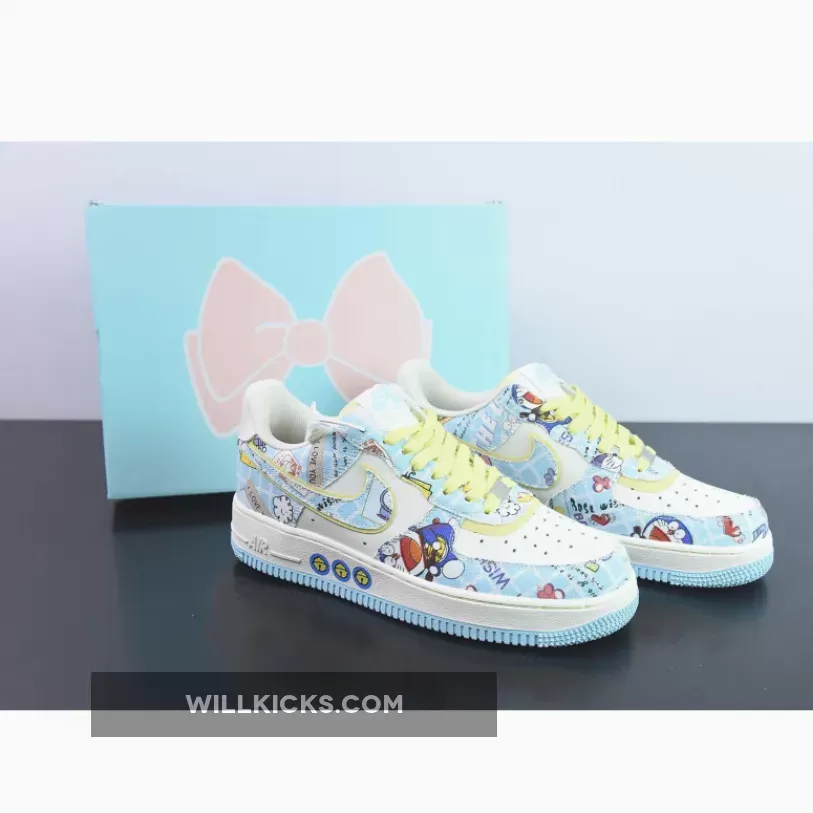 Doraemon x Nike Air Force 1 Low Custom White Blue Yellow FS-1772947708