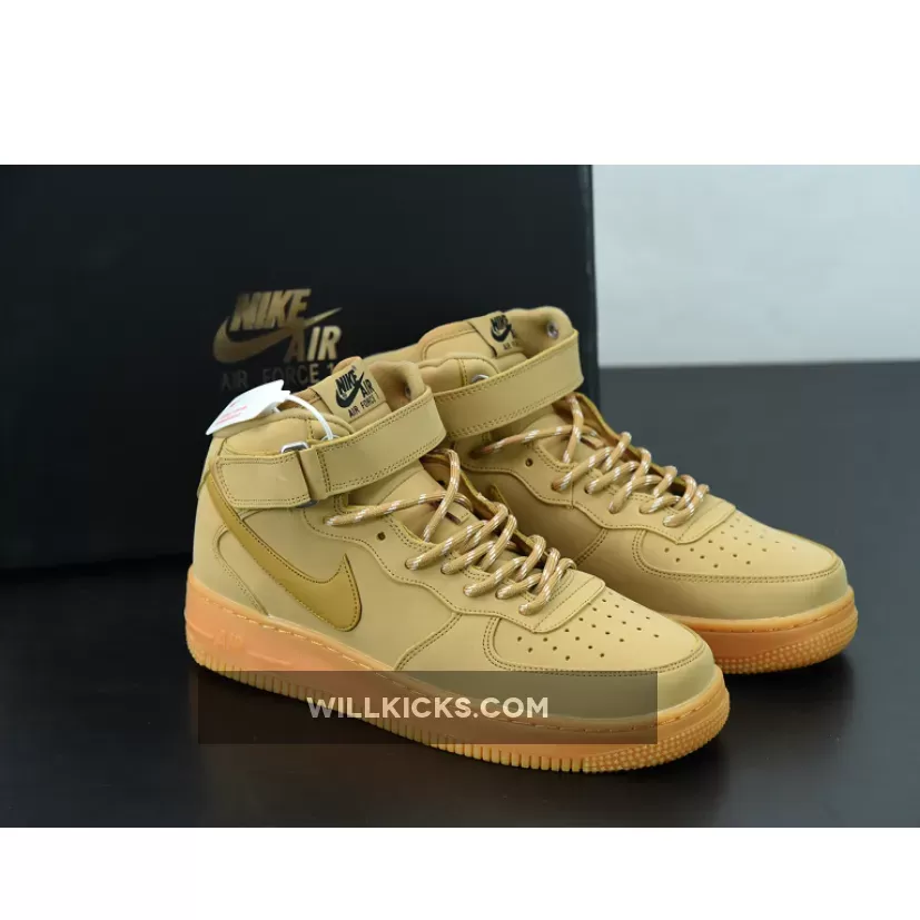 Nike Air Force 1 Mid Flax/Flaw/Gum Light Brown/Outdoor Green air force flax