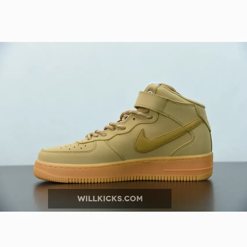Nike Air Force 1 Mid Flax/Flaw/Gum Light Brown/Outdoor Green air force flax
