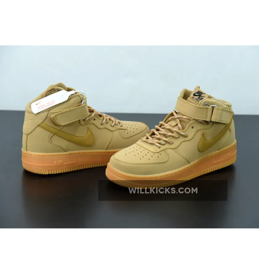 Nike Air Force 1 Mid Flax/Flaw/Gum Light Brown/Outdoor Green air force flax