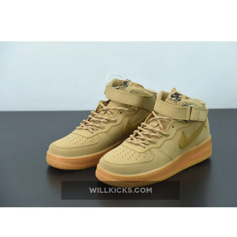 Nike Air Force 1 Mid Flax/Flaw/Gum Light Brown/Outdoor Green air force flax