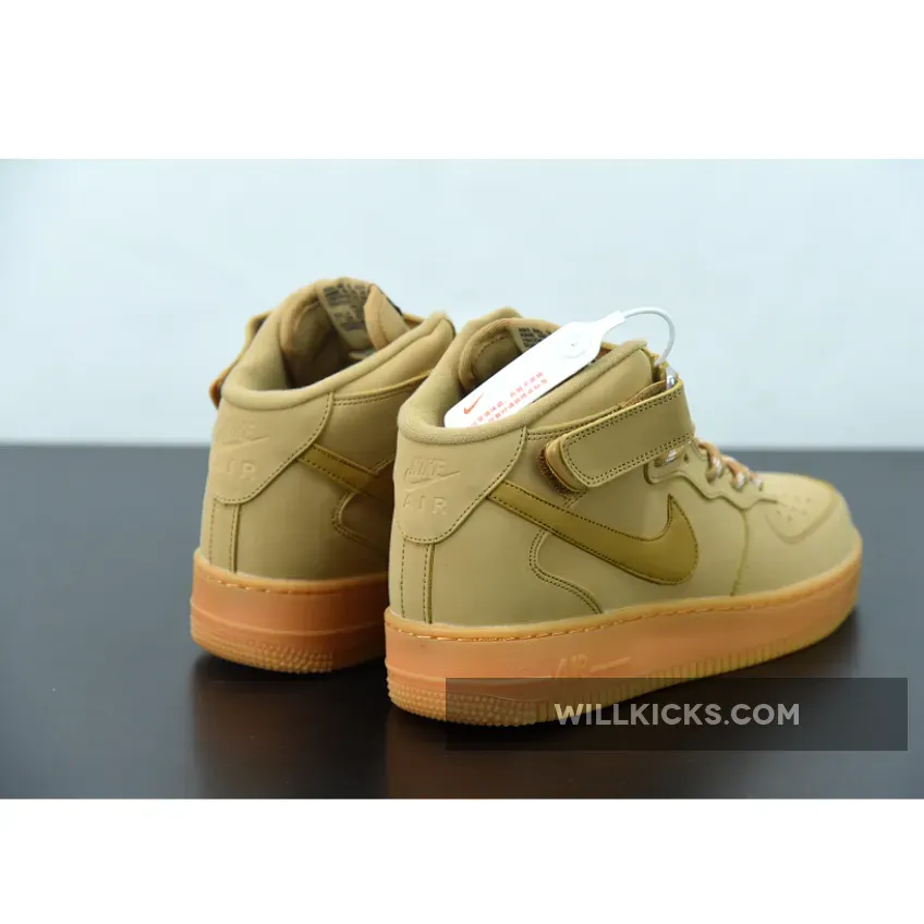 Nike Air Force 1 Mid Flax/Flaw/Gum Light Brown/Outdoor Green air force flax