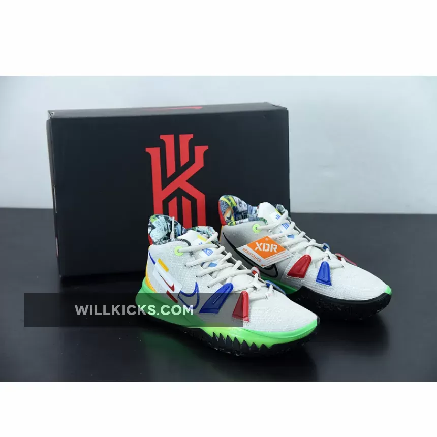 Nike Kyrie 7 'Visions' Light Bone/White-Green-Game Royal DC9122-001 / kyrie 7 light green