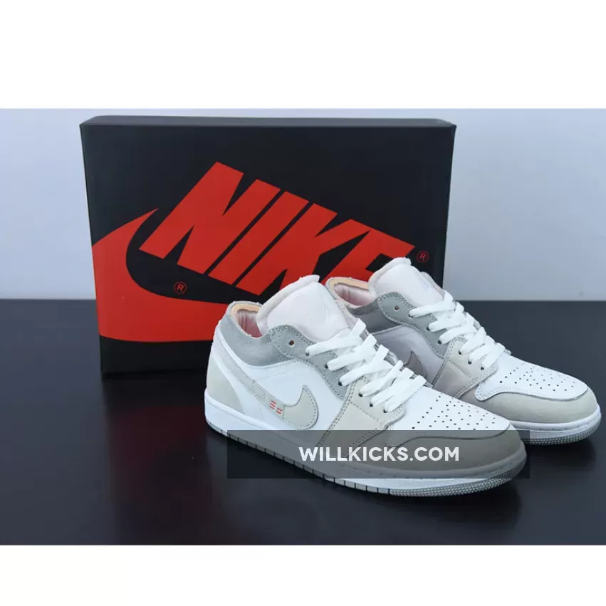Air Jordan 1 Low 'Inside Out' White/Grey-Sail DN1635-100 #jordan 1 inside out low