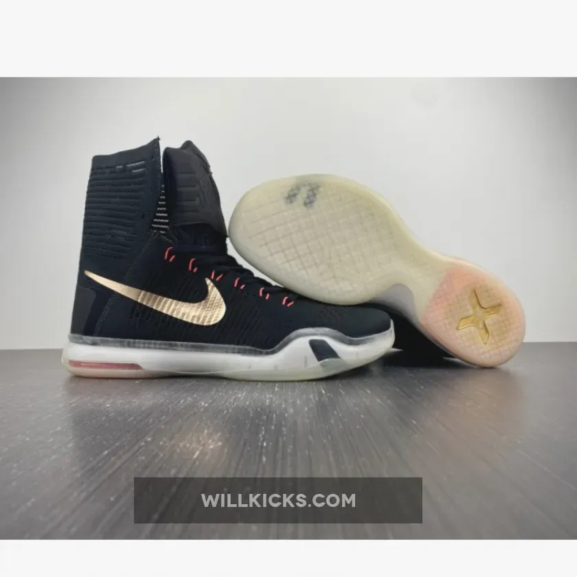 Nike Kobe 10 Elite 'Rose Gold' Black/White/Hot Lava 718763-091 / rose gold kobe 10 elite