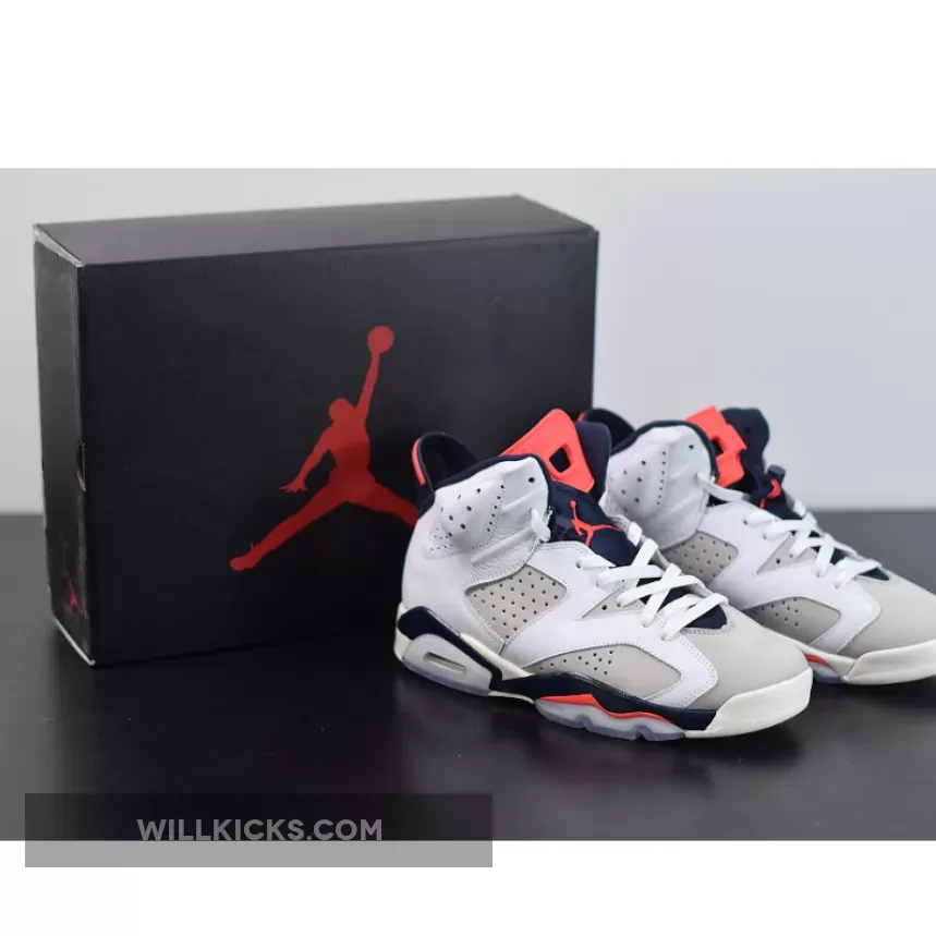 Air Jordan 6 Tinker White/Infrared 23-Neutral Grey-Sail 384664-104 - jordan 6 tinker infrared