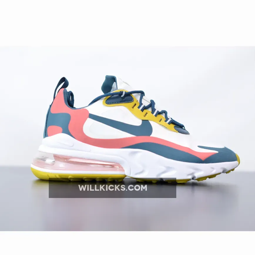 Nike Air Max 270 React White/Midnight Turquoise-Yellow