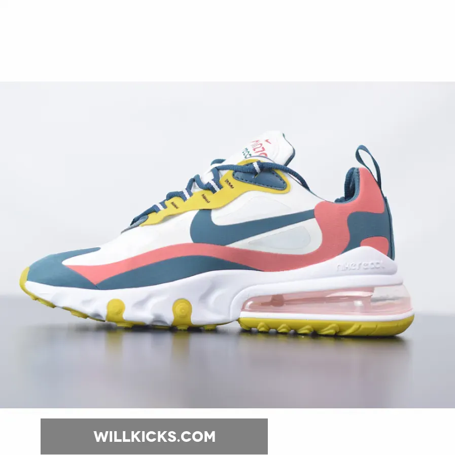Nike Air Max 270 React White/Midnight Turquoise-Yellow
