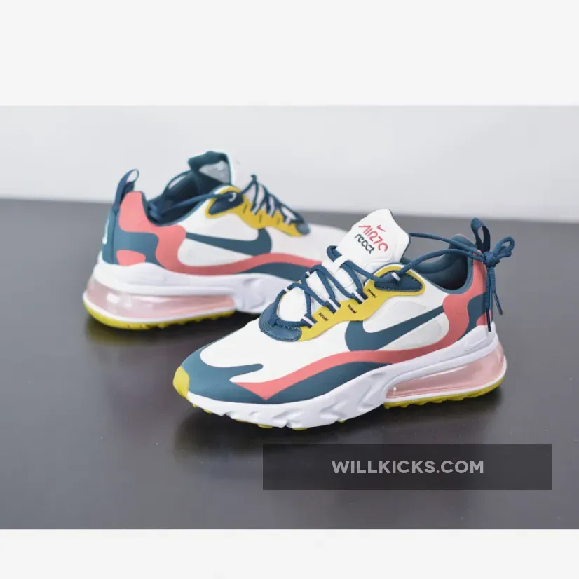 Nike Air Max 270 React White/Midnight Turquoise-Yellow