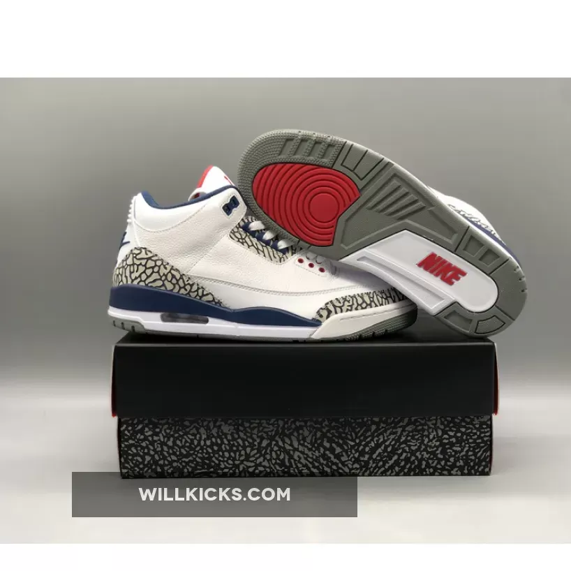 Air Jordan 3 OG White/Fire Red-True Blue 854262-106 / fire red 3 og