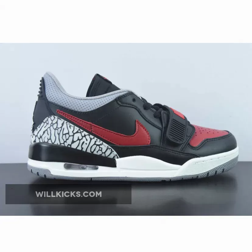 Jordan Legacy 312 Low 'Bred Cement' Black/University Red CD7069-006 Discount
