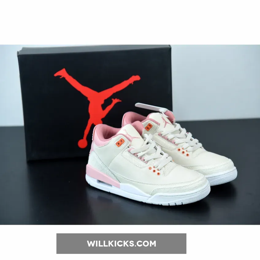 Air Jordan 3 Sail/Rust Pink-White-Crimson CK9246-116, pink rust jordan 3