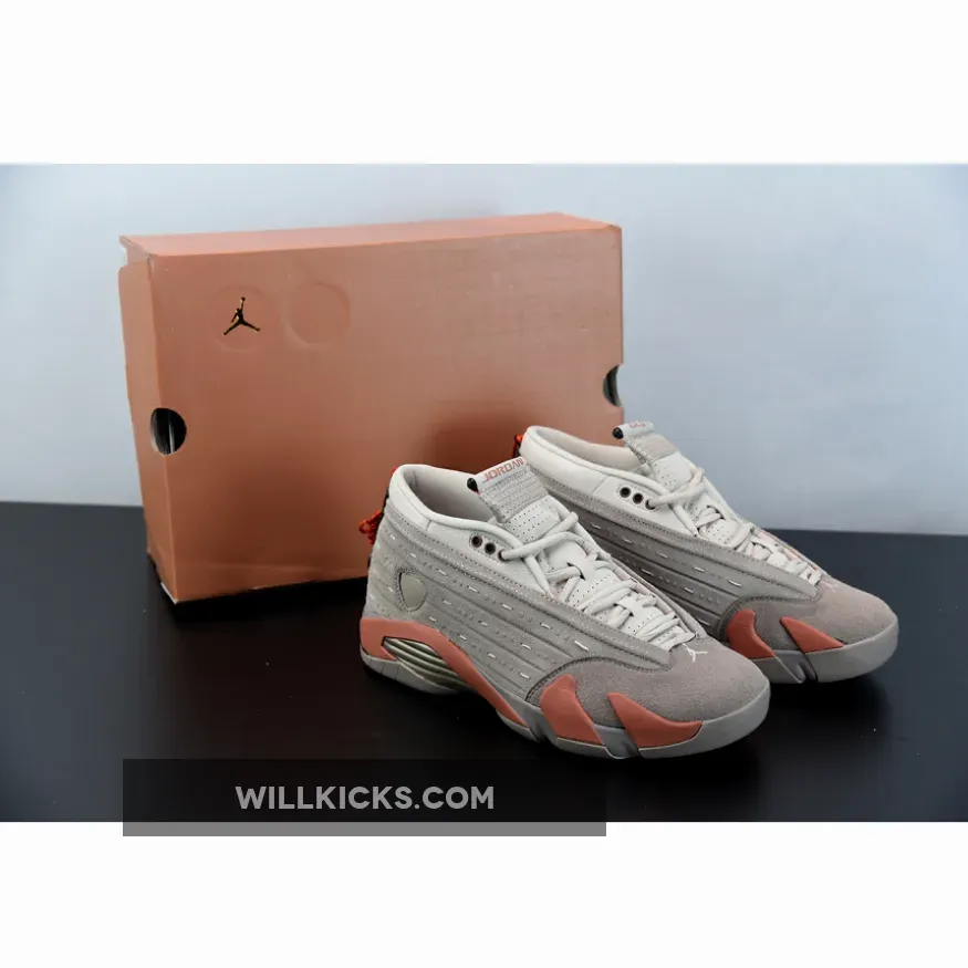 Clot x Air Jordan 14 Low Sepia Stone/Terra Blush/Desert Sand DC9857-200 / clot jordan 14