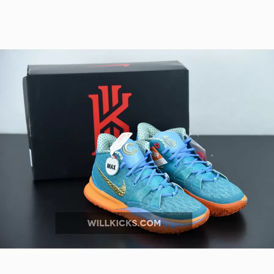 Concepts x Nike Kyrie 7 Teal Blue/Light Blue-Orange-Metallic Gold | kyrie 7s blue