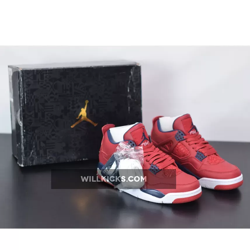 Air Jordan 4 SE 'FIBA' Gym Red/White-Metallic Gold-Obsidian CI1184-617 #jordan 4 fibas