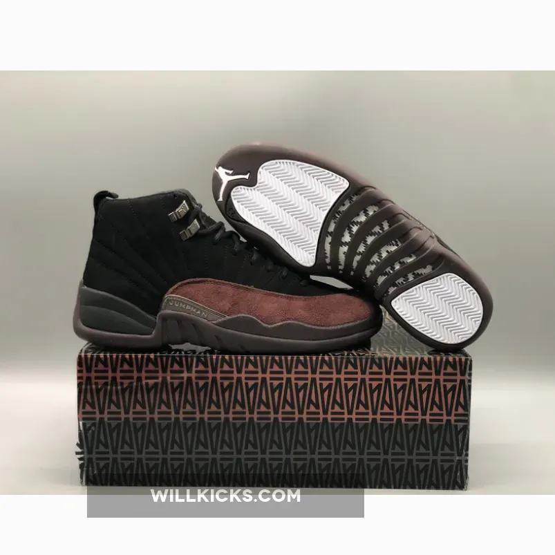 A Ma Maniére x Air Jordan 12 Black/Black-Burgundy Crush DV6989-001 / jordan 12 burgandy