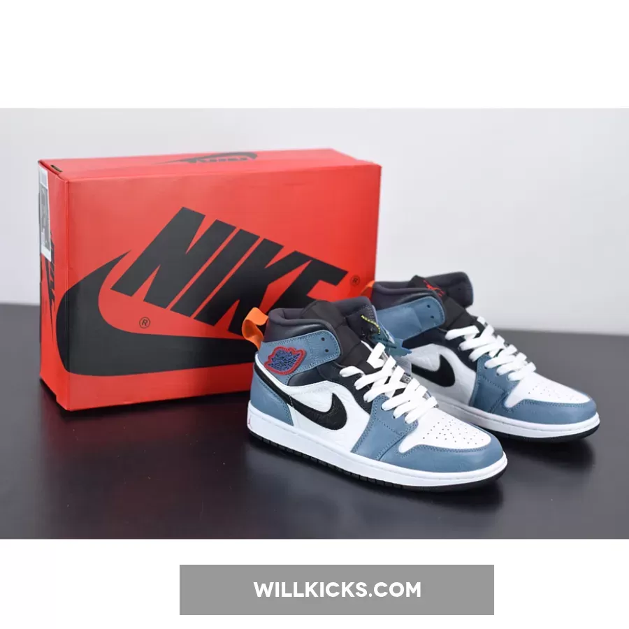 FACETASM x Air Jordan 1 'Fearless' Blue White CU2802-100, fit x fearless