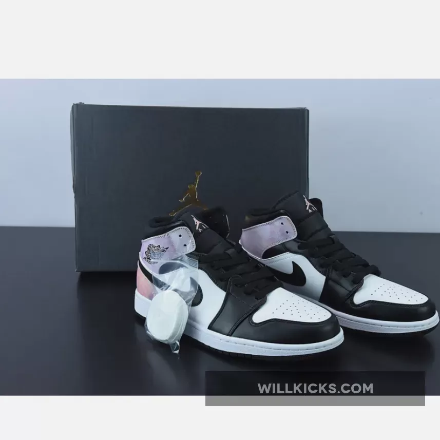 Air Jordan 1 Mid 'Zen Master' Black/White/Amethyst Wave/Bleached Coral / coral retro 1