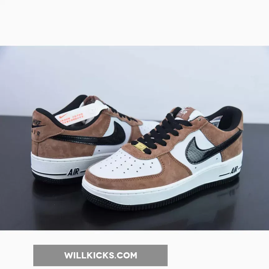 Custom Nike Air Force 1 Low Brown White Black 1678686095 New Releases