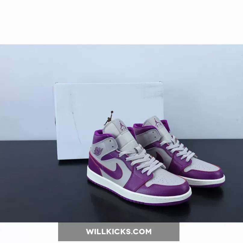 Air Jordan 1 Mid Magenta/Light Grey/White BQ6472-501 / jordan 1 mid magenta