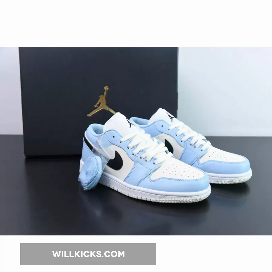 Air Jordan 1 Low Ice Blue Black 554723-401 - air jordans ice blue