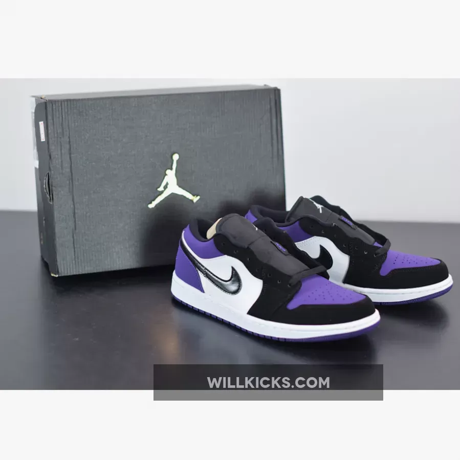 Air Jordan 1 Low White/Black/Court Purple 553558-125, purple jordan lows
