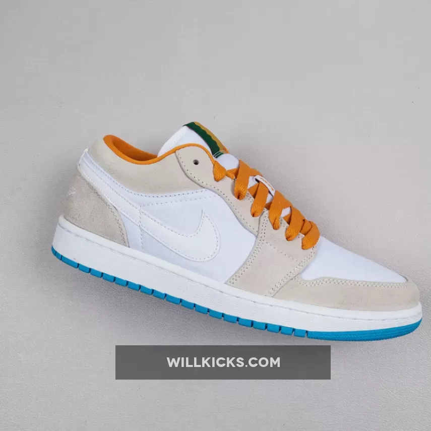 Air Jordan 1 Low 'City Pack Los Angeles' White/Kumquat/Blue/Light Bone 641888 140 Outlet