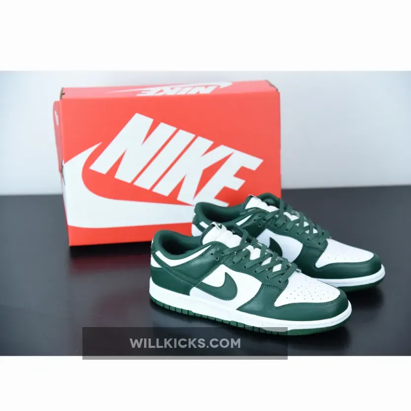 Sb Dunk Low 'Michigan State' White/Team Green/White/Total Orange Nike Dunk Low Retro Michigan State DD1391-101