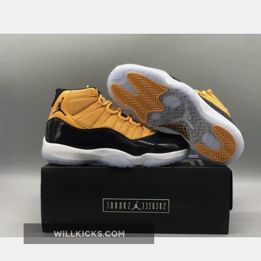 Air Jordan 11 Black Yellow, yellow and black air jordan