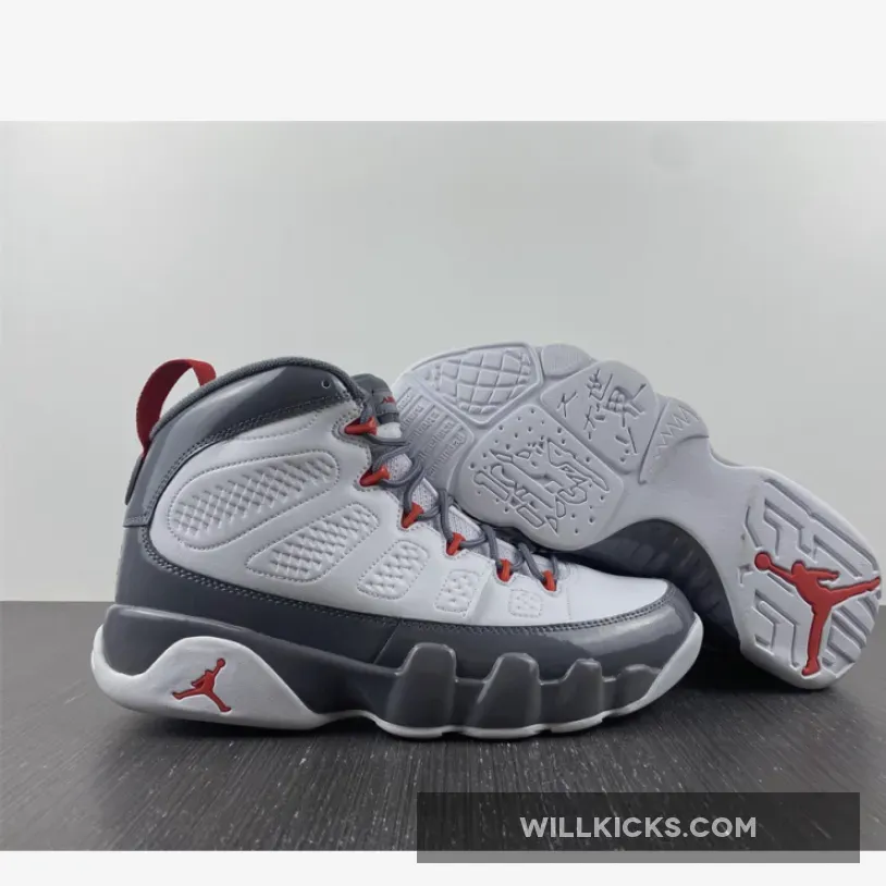 Air Jordan 9 White/Fire Red-Cool Grey CT8019-162 #jordan 9 retro white/fire red/cool grey