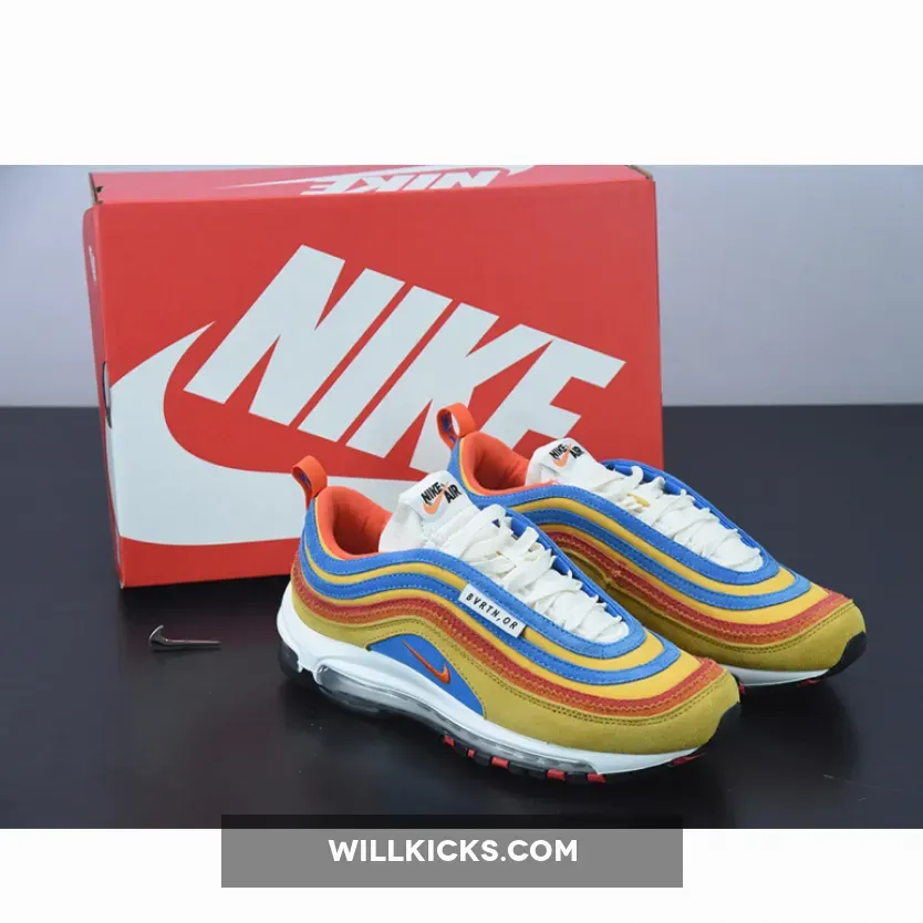 Nike Air Max 97 SE Running Club Yellow Blue / Orange Nike Tennis Shoes