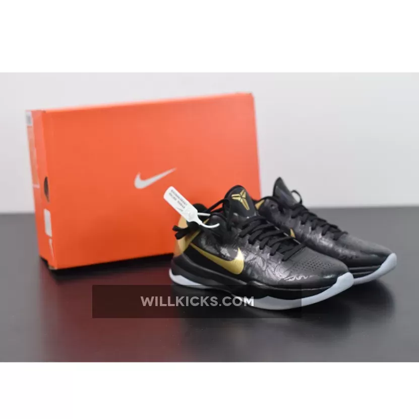 Nike Zoom Kobe 5 'Big Stage Away' Black/Metallic Gold-White 386429-008 #kobe 5 big stage