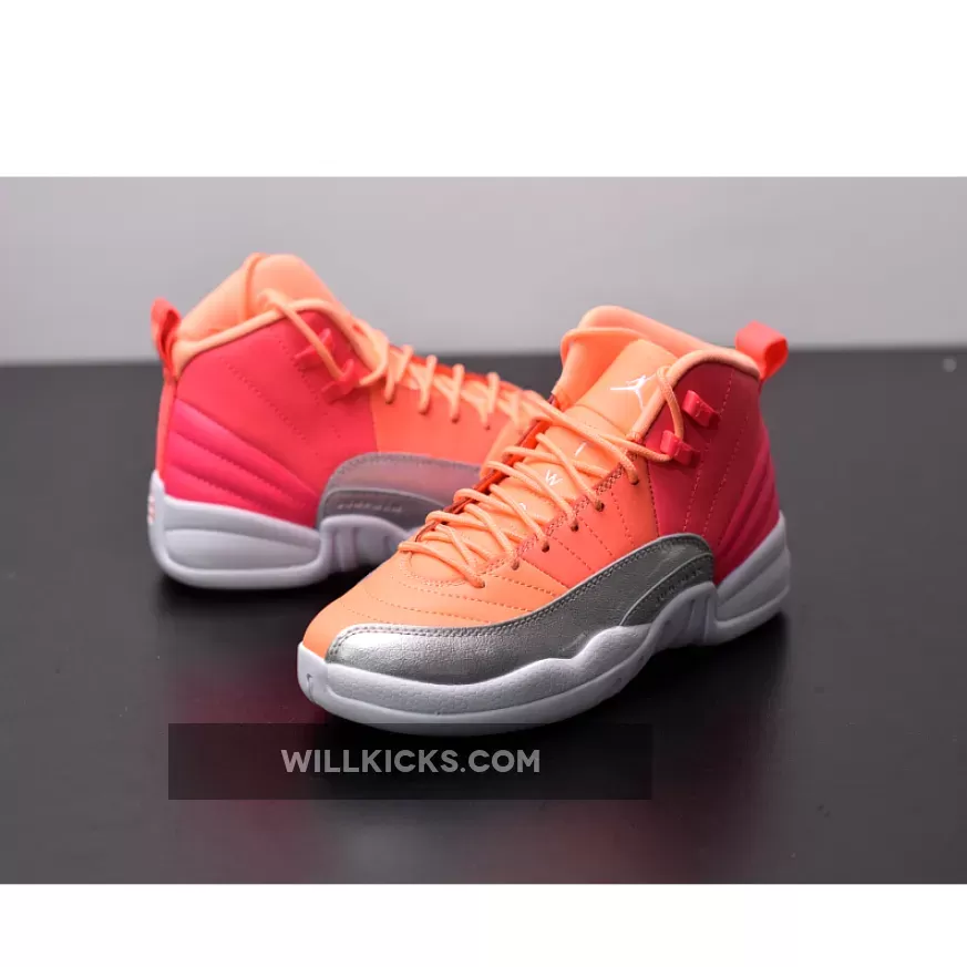 Air Jordan 12 'Sunrise' Racer Pink/Hot Punch-Bright Mango-White / jordan 12 sunrise
