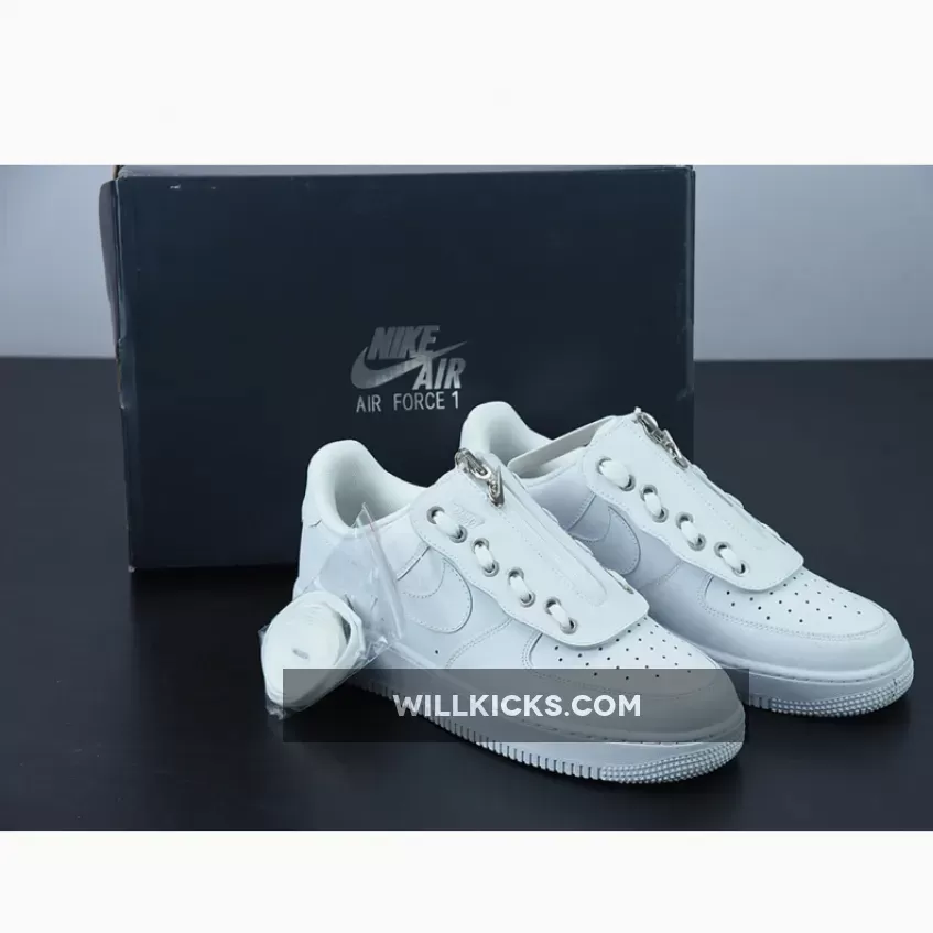 Nike Air Force 1 Low "Shroud" White/Metallic Silver, Nike Silver Sneakers DC8875-100