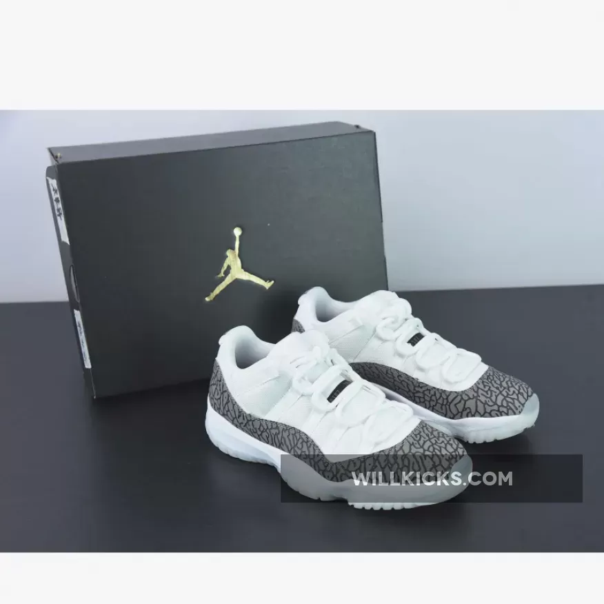 Air Jordan 11 Low White/University Blue-Cement Grey AV2187-140 / jordan 11 cement grey