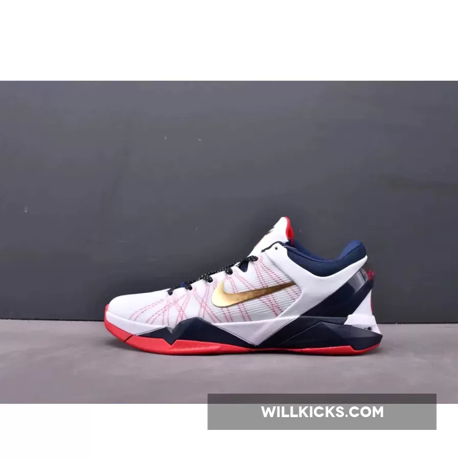 Kobe Gold Medals / Nike Zoom Kobe 7 System 'Gold Medal' White/Obsidian-University Red-Metallic 488371-104