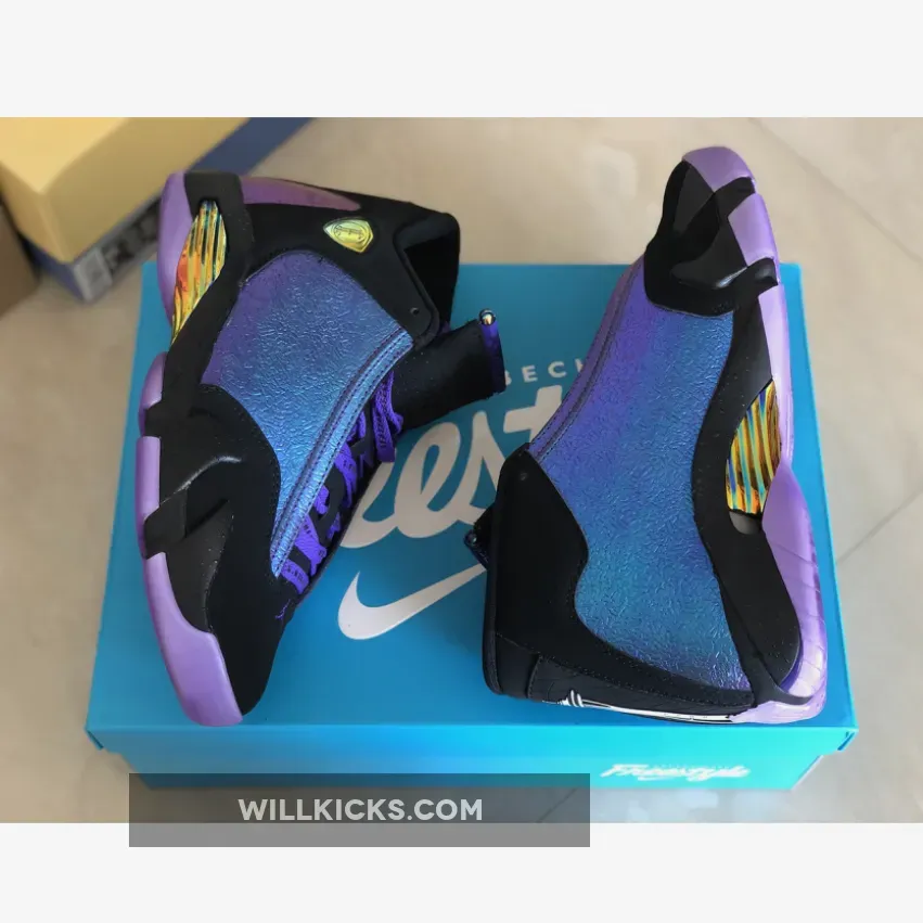 Air Jordan 14 'Doernbecher' Black/Court Purple-Multi-Color-White #jordan 14 purple and black