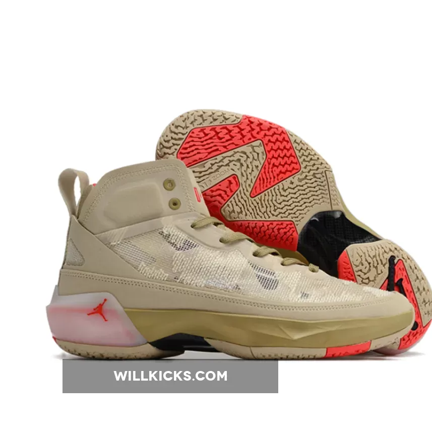 Jordan 37 Black / Air Jordan 37 PRM Rattan/Limestone/Black/Siren Red FD6721-200