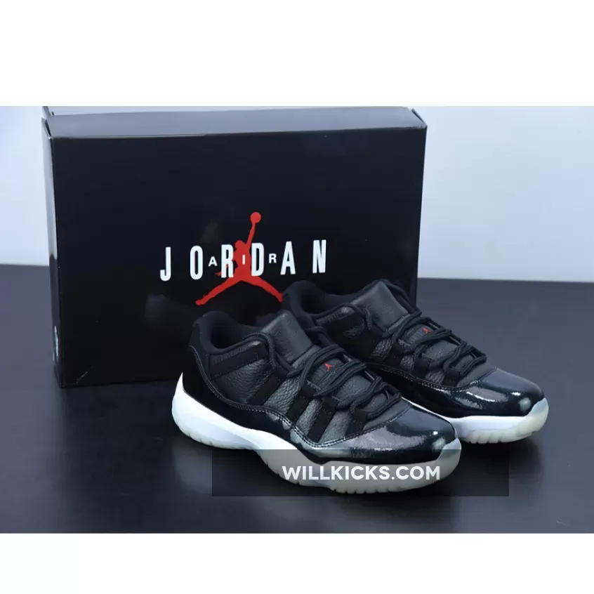 Air Jordan 11 Low '72-10' Black/Gym Red-White-Sail AV2187-001, 11 lows white