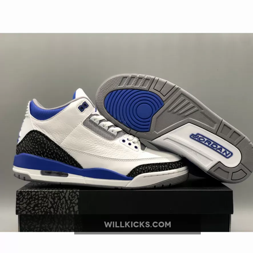 Air Jordan 3 White/Black-Cement Grey-Racer Blue CT8532-145, jordan 3 racer blues