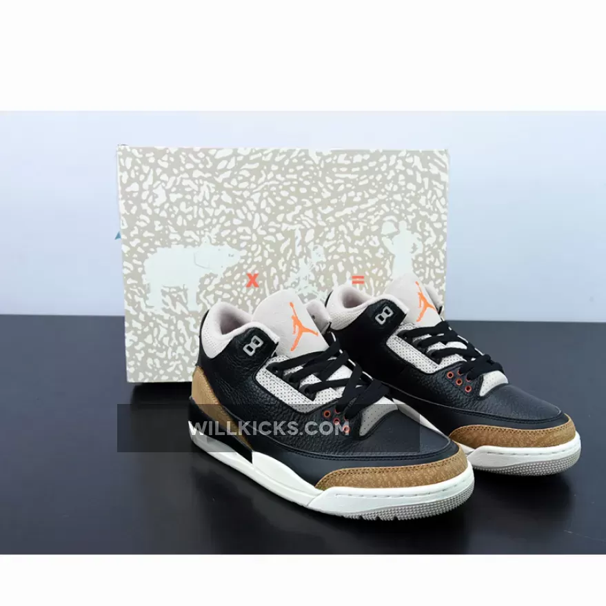 Air Jordan 3 'Desert Elephant' Black/Rush Orange-Fossil Stone CT8532-008 / orange jordan 3