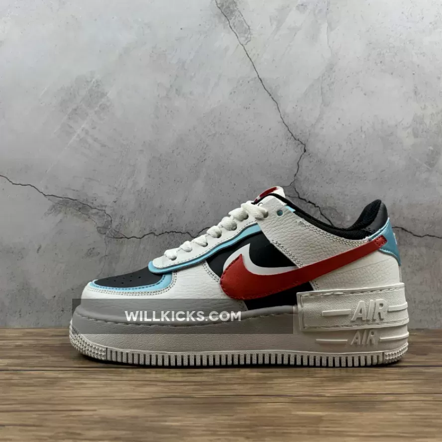 Nike Air Force 1 Shadow Bleached Aqua For Womens DA4291-100 / nike red white and blue shoes