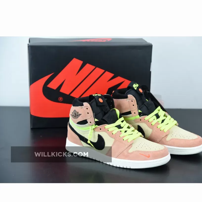 Air Jordan 1 High Switch Peach Neon CW6576-800, jordan switch