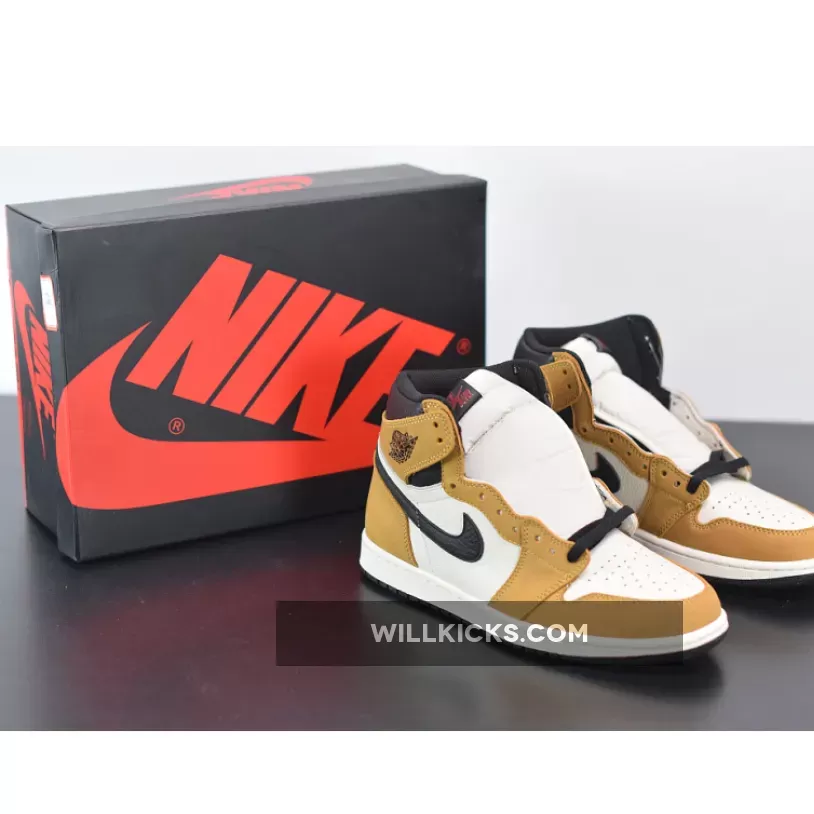 Air Jordan 1 Retro High OG 'Rookie of the Year' Gold Harvest/Black 555088-700, air jordan retro 1 roy