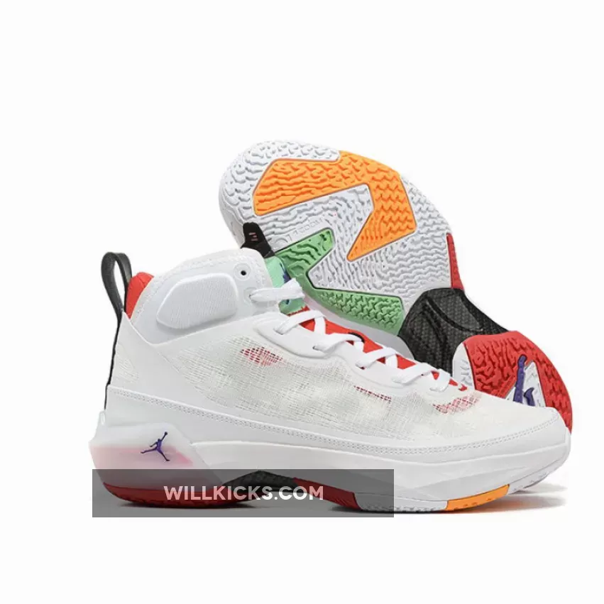 Air Jordan 37 'Hare' White/True Red-Light Silver-Black-Citrus DD6958-160 - jordan 37 hare