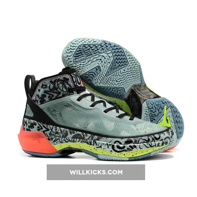 Air Jordan 37 'Satou Sabally' Ocean Cube/Flash Crimson-Volt-Black-Celestial Teal #celestial blue jordan 1