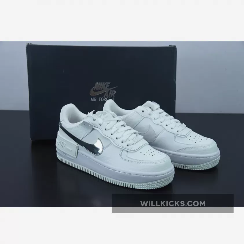 Nike Air Force 1 Shadow White Chrome DQ0837-100 - chrome nike