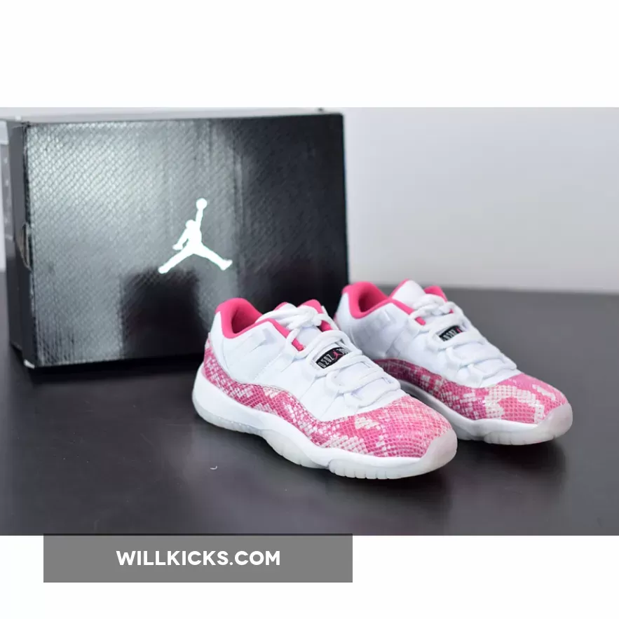 Air Jordan 11 Low WMNS 'Pink Snakeskin' White/Watermelon-Black / watermelon jordans
